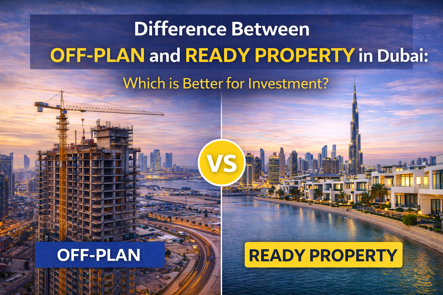 Difference Between Off-Plan and Ready Property in Dubai Which is Better for Investment